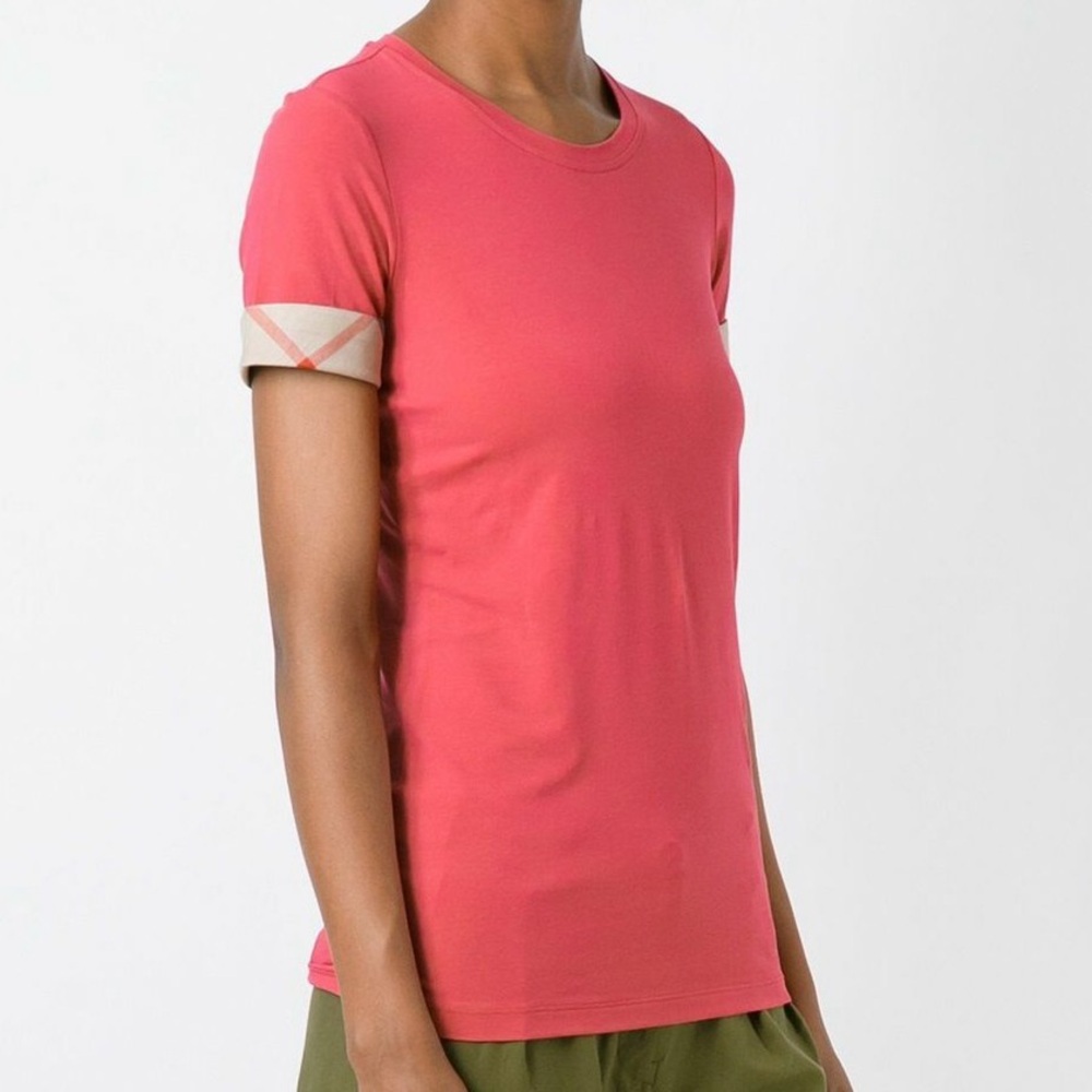 NWT Burberry Nova Check Logo Cuffed Tee